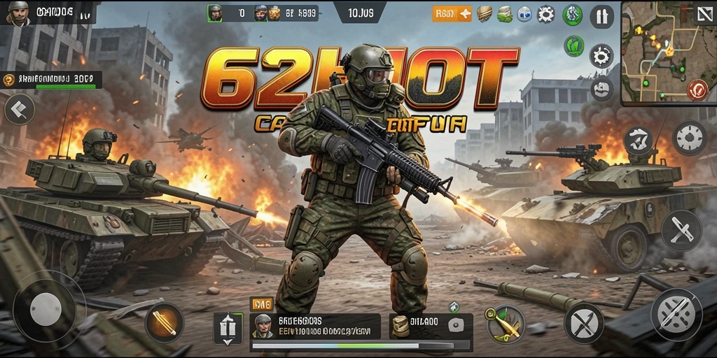 Screenshot gameplay <strong>62HOT</strong> menampilkan aksi tempur yang seru dan mendebarkan.