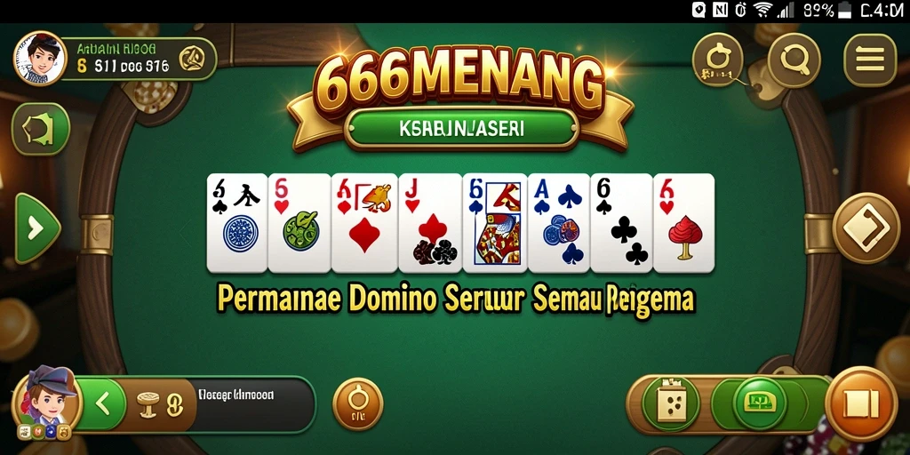 Tampilan menarik dari gameplay seru Domino di 666MENANG.