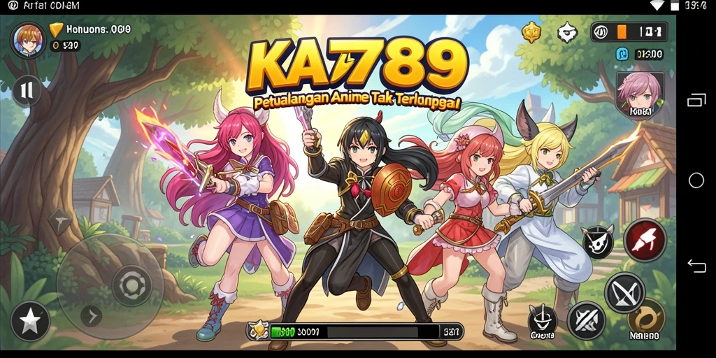Tampilan gameplay KA789 menampilkan karakter anime yang beraksi di dunia fantasi.