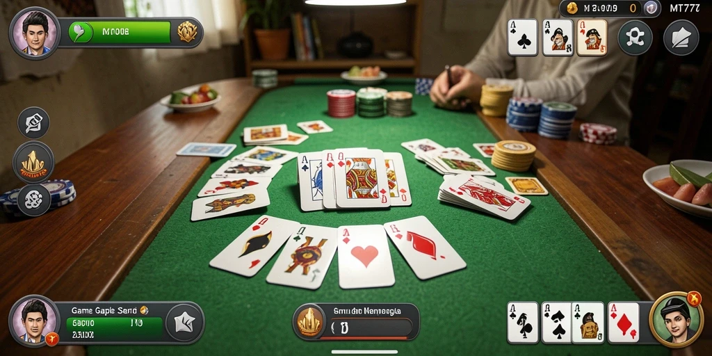 Screenshot gameplay MT777 yang menampilkan keseruan bermain Gaple.