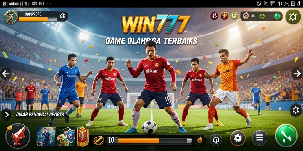 Screenshot utama WIN777 menampilkan aksi seru olahraga.