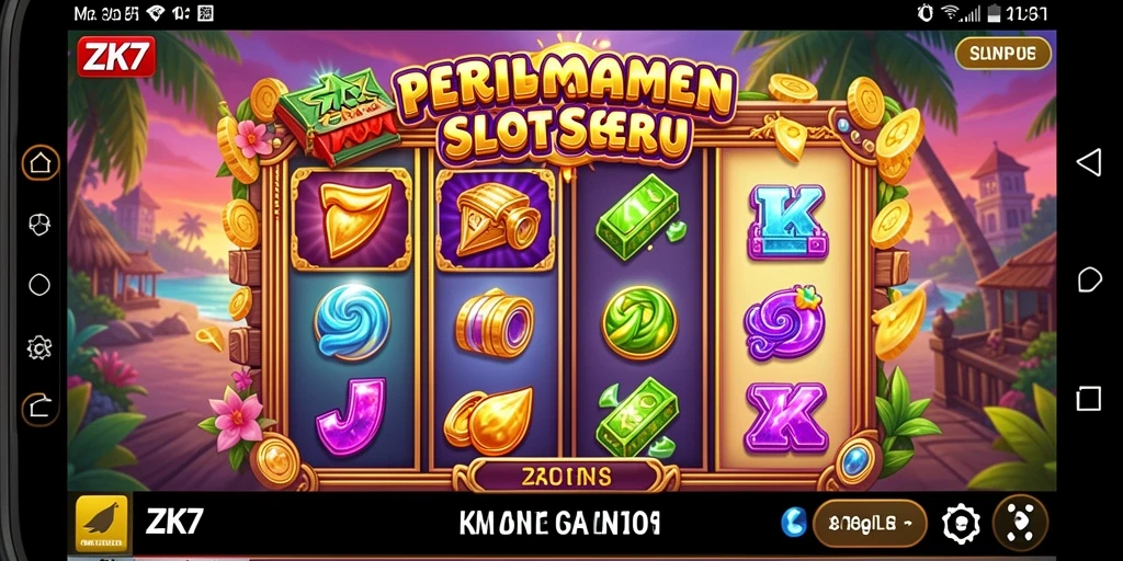 Tampilan gameplay ZK7 yang penuh warna dan menarik.